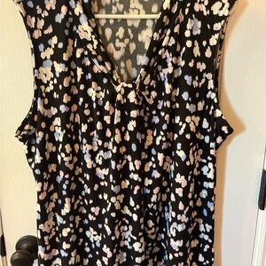 Kasper Black and Pastel Blouse